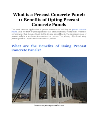 What is a Precast Concrete Panel_ 11 Benefits of Opting Precast Concrete Panels