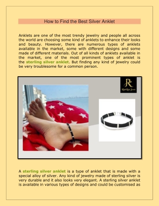 How to Find the Best Silver Anklet