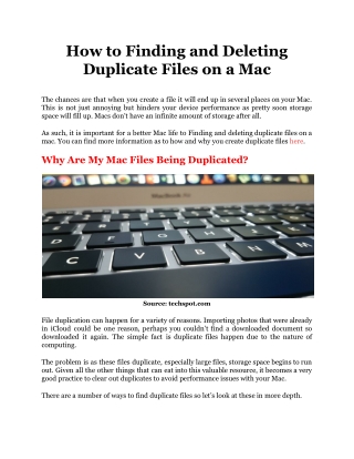 How to Finding and Deleting Duplicate Files on a Mac