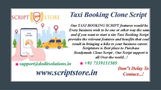 Online Taxi Booking Clone System - SCRIPTSTORE.IN