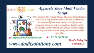 Best Apparels Store Multi Vendor System - SCRIPTSTORE.IN
