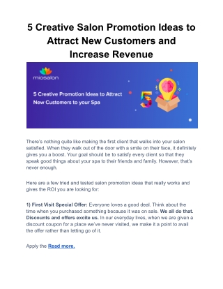5 Creative Salon Promotion Ideas to Attract New Customers and Increase Revenue