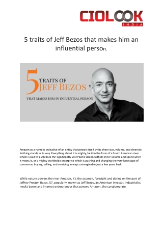 5 traits of Jeff Bezos that makes him an influential person.