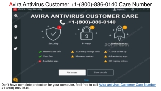 Avira Antivirus Customer  1-(800)-886-0140 Helpdesk Number