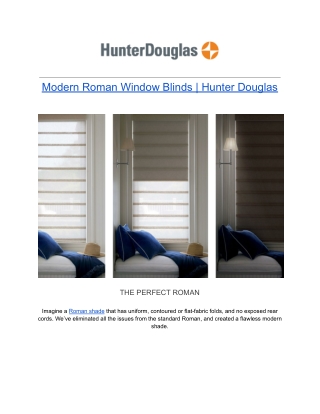 Modern Roman Window Blinds | Hunter Douglas