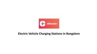 Electric Vehicle Charging Stations in Bangalore