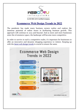 Ecommerce Web Design Trends in 2022