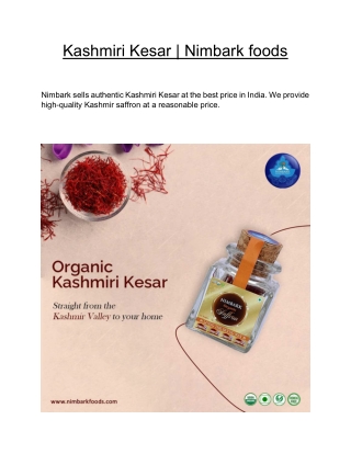 Kashmiri Kesar | Nimbark foods