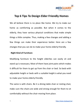 Top 6 Tips To Design Elder Friendly Homes