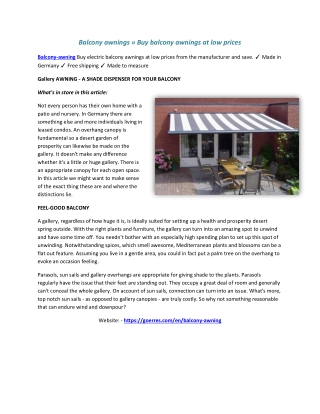 Balcony awnings » Buy balcony awnings at low prices