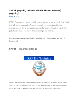 SAP HR preparing What is SAP HR Human Resource preparing