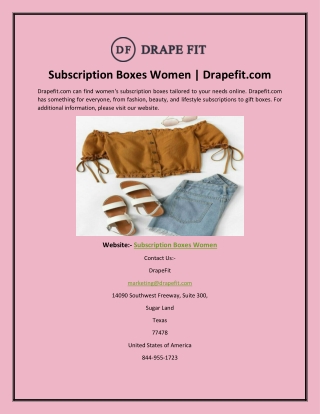 Subscription Boxes Women | Drapefit.com