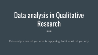 Data analysis in Qualitative Research