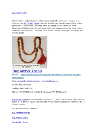Buy Amber Tasbis
