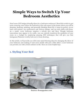 Simple Ways to Switch Up Your Bedroom Aesthetics