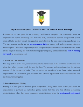 Buy Research Papers To Make Your Life Easier Custom Writings