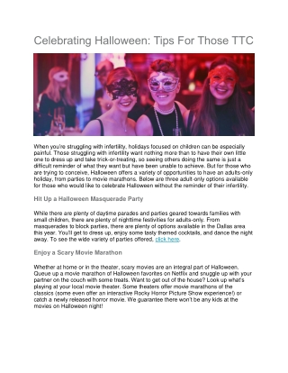 Celebrating Halloween Tips For Those TTC