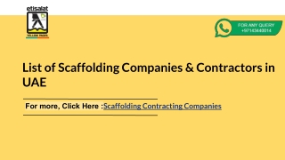 List of Scaffolding Companies & Contractors in UAE