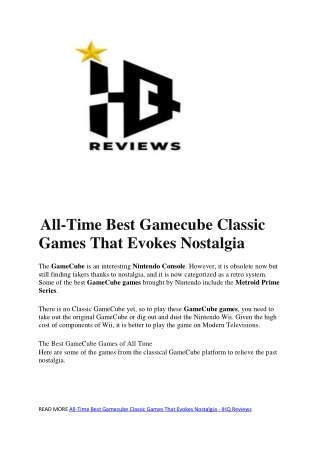All-Time Best Gamecube Classic Games That Evokes Nostalgia