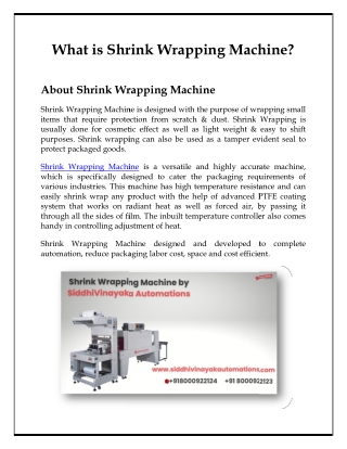 What is Shrink Wrapping Machine