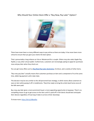 Why Should Your Online Store Offer a "Buy Now, Pay Later" Option?