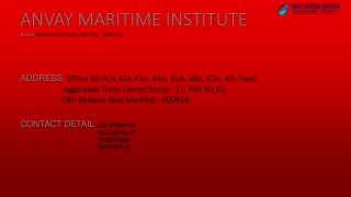 Merchant navy colleges in India with 100% placement | ANVAY Maritime Institute