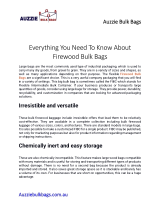 Everything You Need To Know About Firewood Bulk Bags