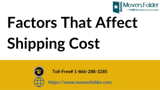 Factors That Affect Shipping Cost