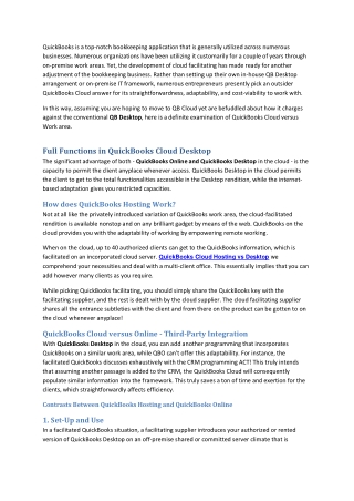 quickbooks cloud hosting vs desktop