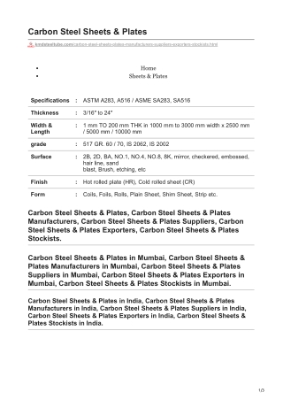 kmdsteeltube.com-Carbon Steel Sheets amp Plates