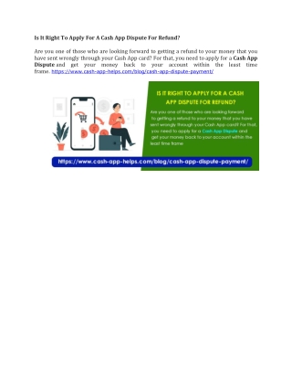 Is It Right To Apply For A Cash App Dispute For Refund (1)