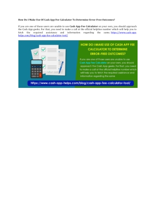 How Do I Make Use Of Cash App Fee Calculator To Determine Error (1)