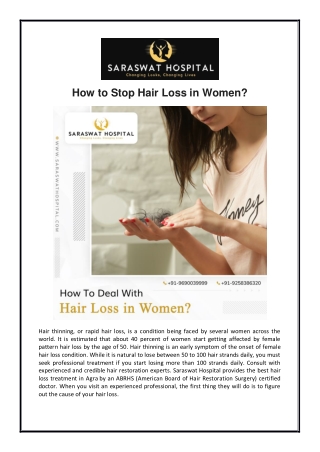 How to Stop Hair Loss in Women?