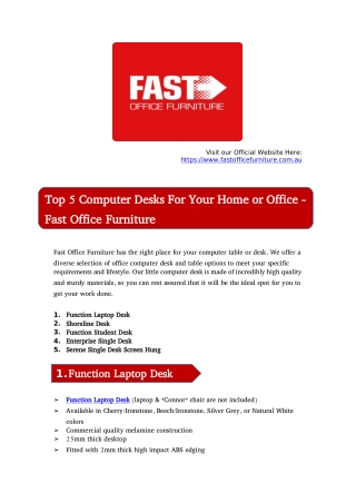 Computer Desks & Tables For Offices in Australia - Fast Office Furniture
