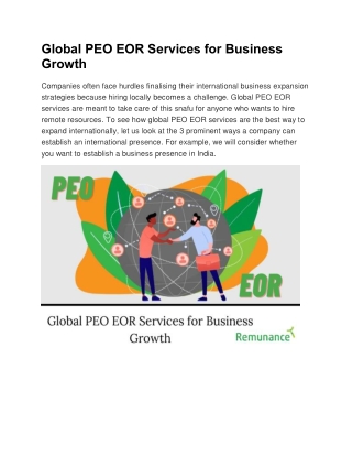 Global PEO EOR Services for Business Growth