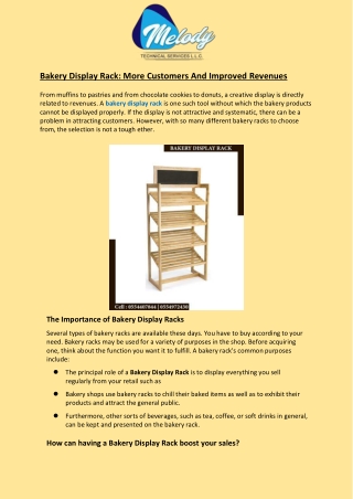 Bakery Display Rack: More Customers And Improved Revenues
