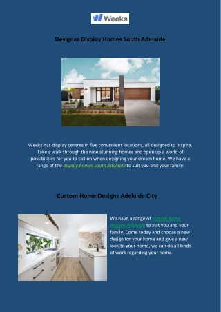 Designer Display Homes South Adelaide