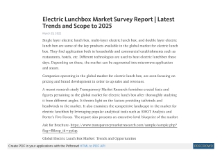 Electric Lunchbox Market Survey Report | Latest Trends and Scope to 2025