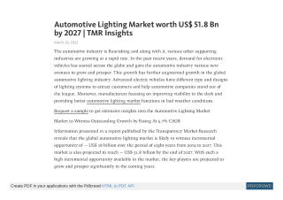 Automotive Lighting Market worth US$ 51.8 Bn by 2027