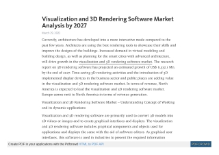 Visualization and 3D Rendering Software Market Analysis by 2027