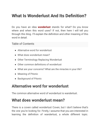 What Is Wonderlust And Its Definition