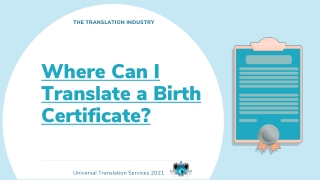 Where Can i Translate A Birth Certificate?