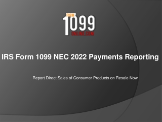 IRS Form 1099 NEC 2022 Payments Reporting