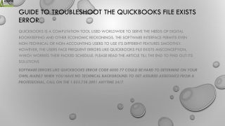 What is QuickBooks File Exists Error and how to fix it?