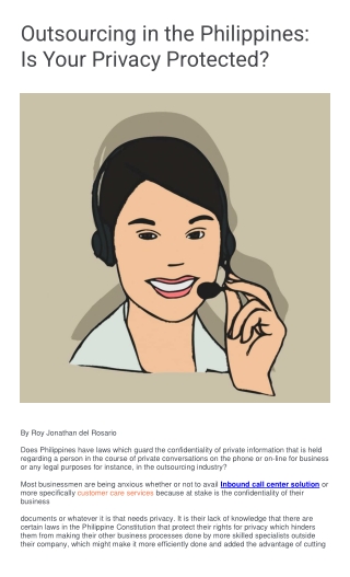 Outsourcing in the Philippines