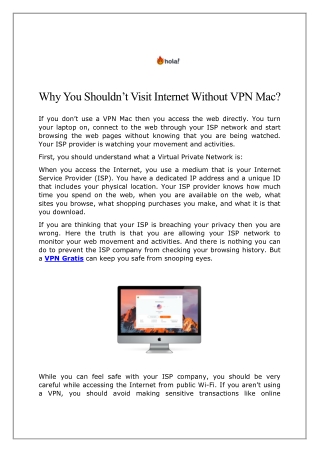 Why You Shouldn’t Visit Internet Without VPN Mac