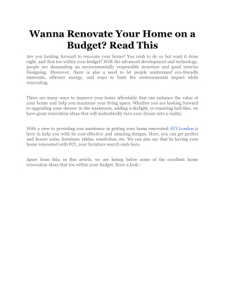 Wanna Renovate Your Home on a Budget_ Read This