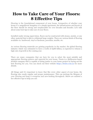 How to Take Care of Your Floors_ 8 Effective Tips