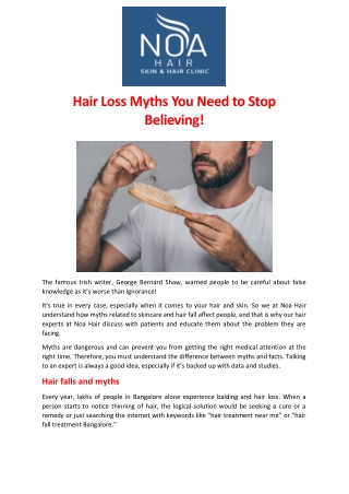 Hair Loss Myths You Need To Stop Believing!