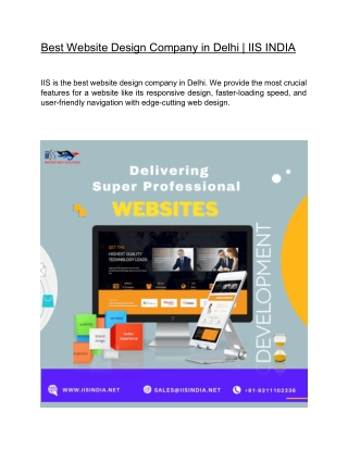 Best Website Design Company in Delhi | IIS INDIA